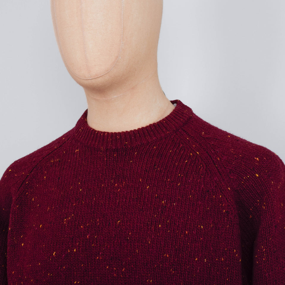 Carhartt WIP Anglistic Sweater  - Speckled Malbec