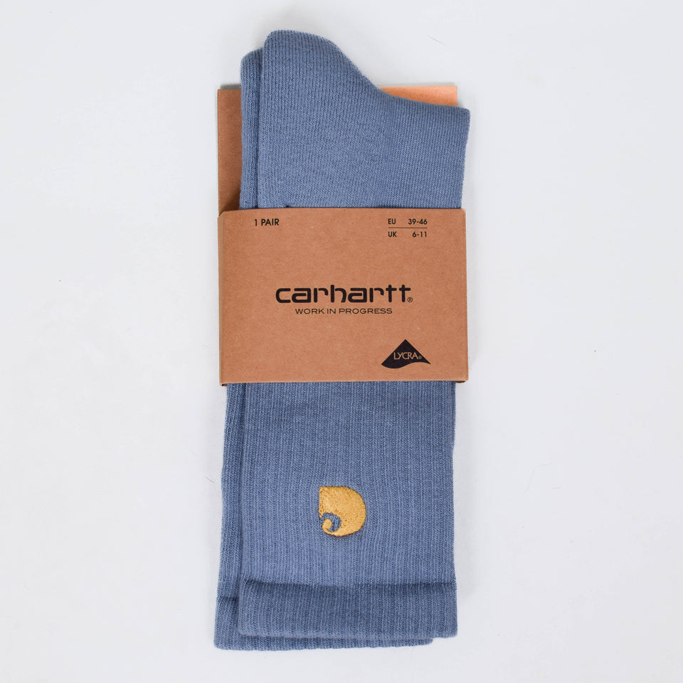 Carhartt WIP Chase Socks - Frosted Blue / Gold