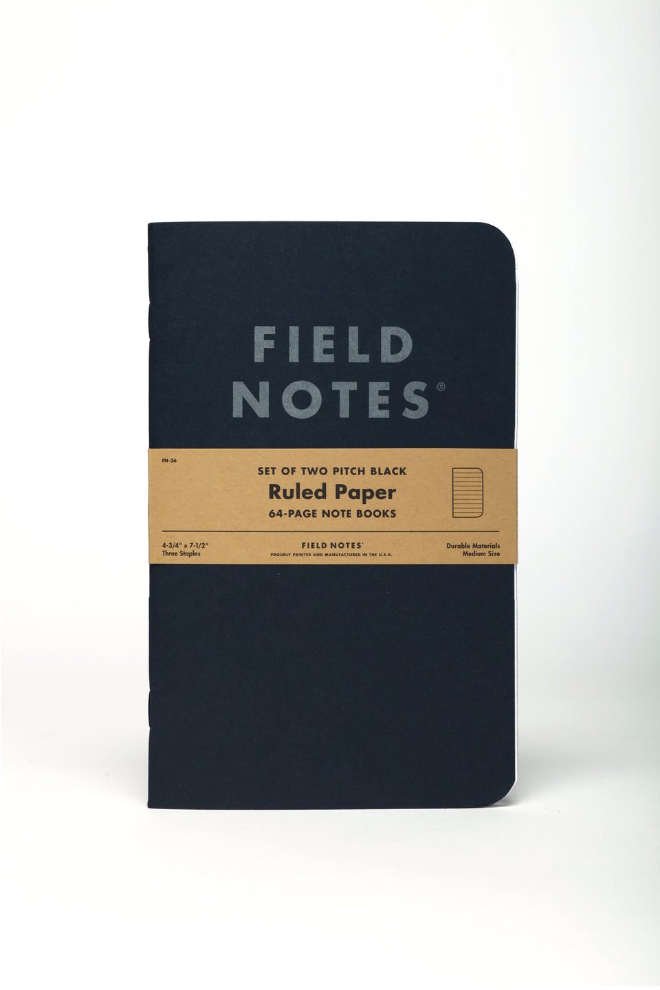 Field Notes Pitch Black 2 Pack - Large - Ruled