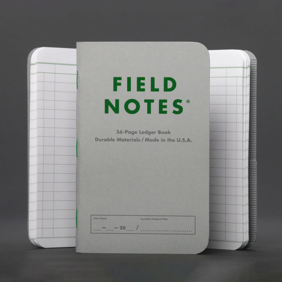 Field Notes Index: 56 Page Ledger and Date books - Blue/Green