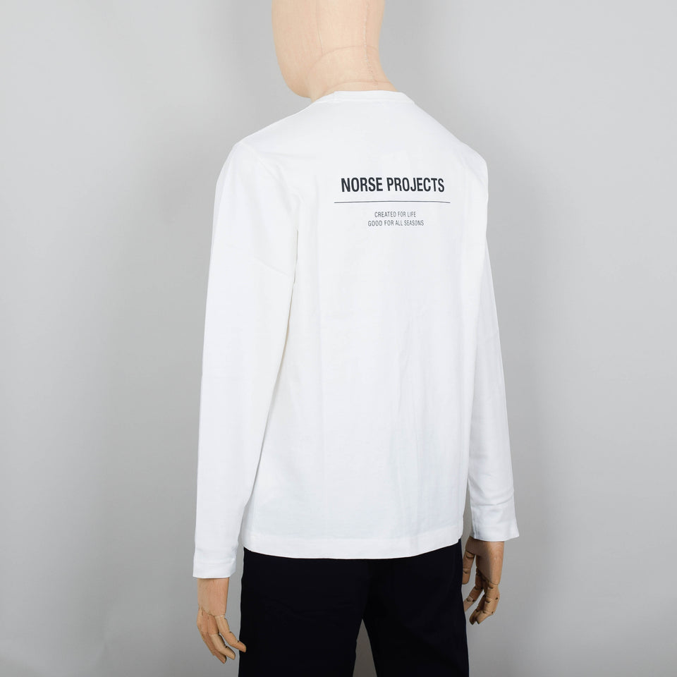 Norse Projects Holger Tab Series Logo LS T-Shirt - White