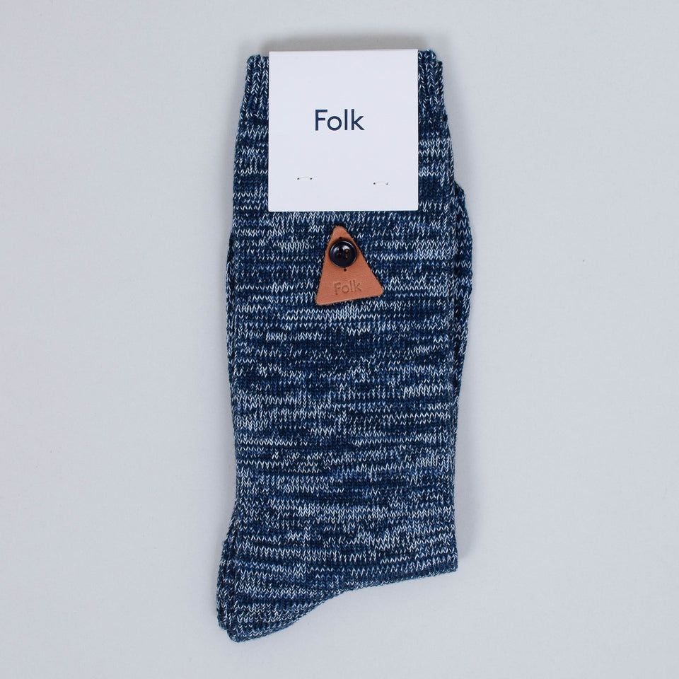 Folk Melange Socks - Woad Mix