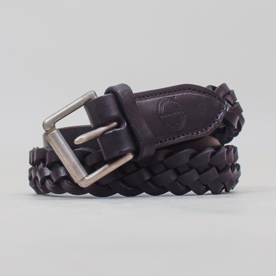 Barnes & Moore Hand Braided Belt - Black Harness Leather/Nickel