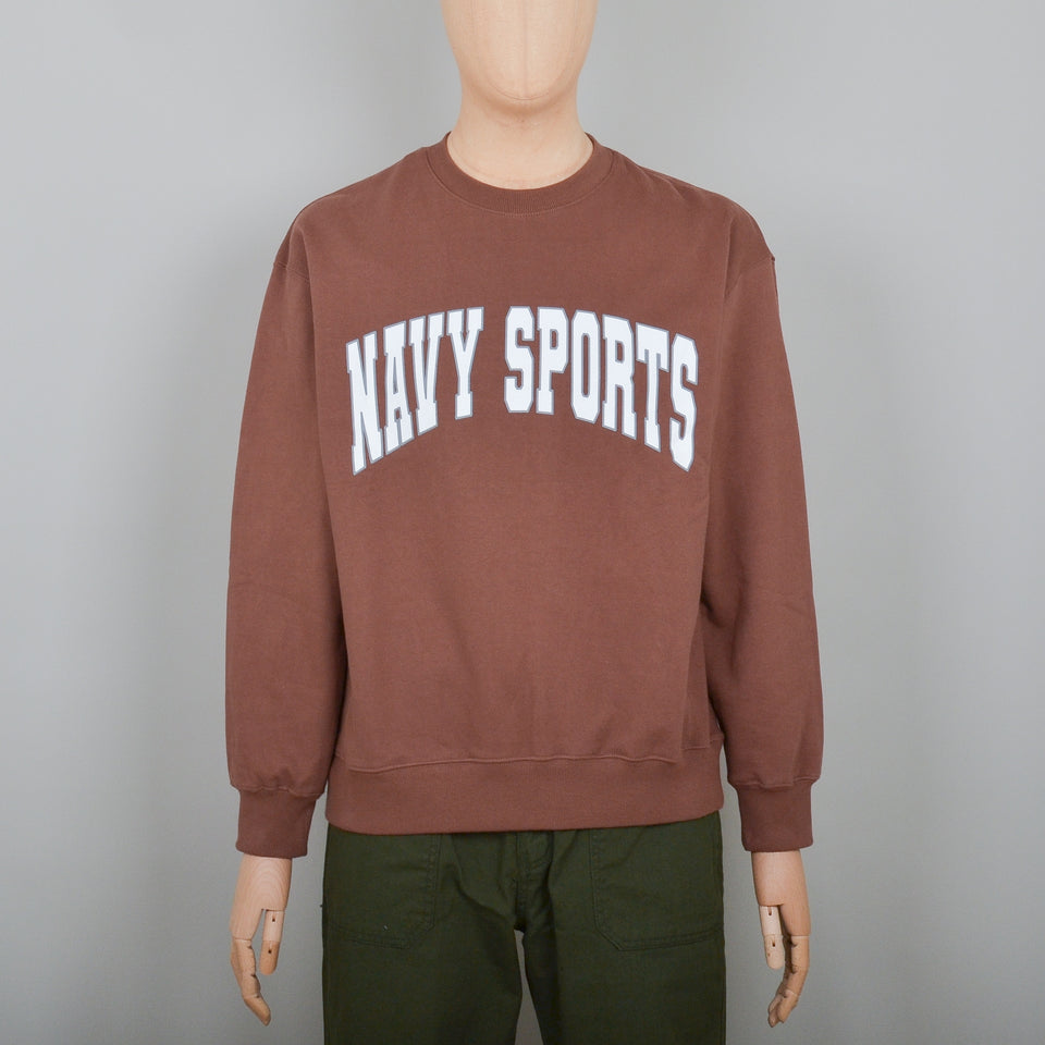 Uniform Bridge Navy Sports Arch Logo Sweatshirt - Red/Brown