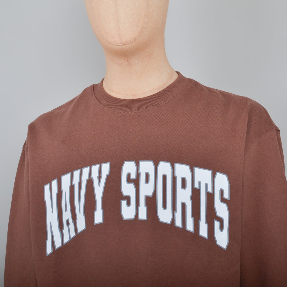 Uniform Bridge Navy Sports Arch Logo Sweatshirt - Red/Brown
