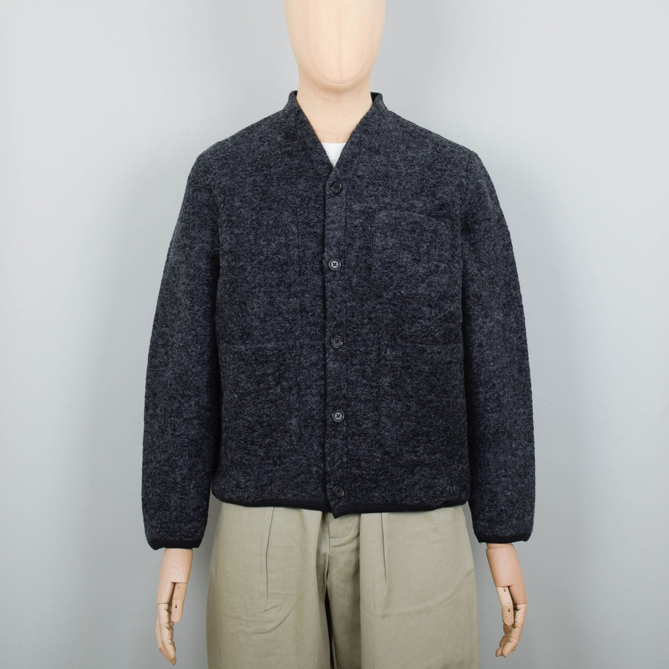 Universal Works Cardigan Wool Fleece - Charcoal
