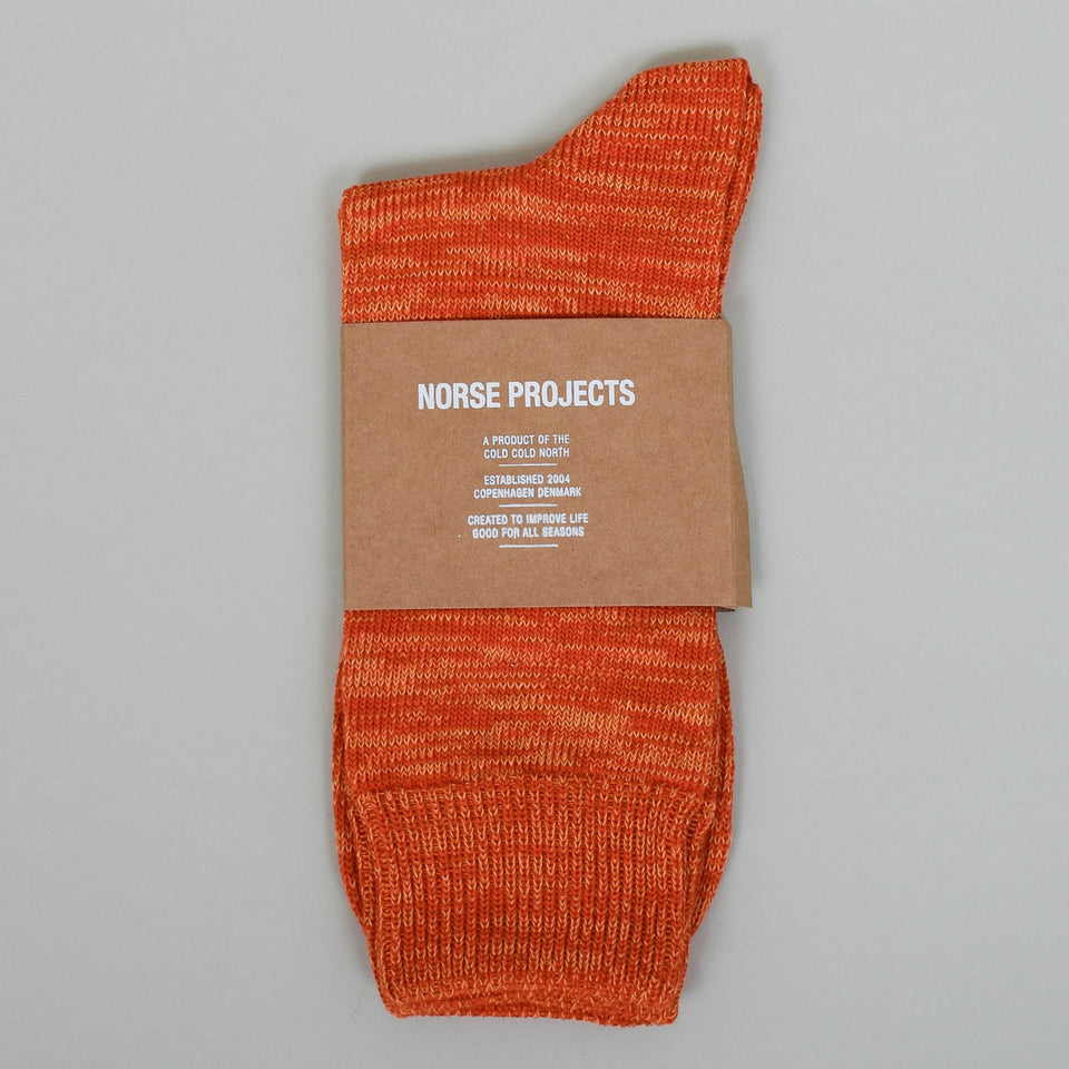 Norse Projects Bjarki Blend Sock - Burnt Orange