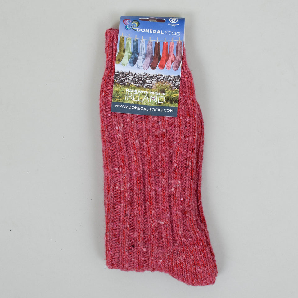 Donegal Wool Mix Sock - Fuchsia