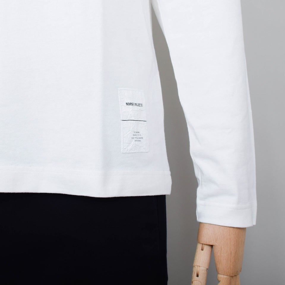 Norse Projects Holger Tab Series Logo LS T-Shirt - White