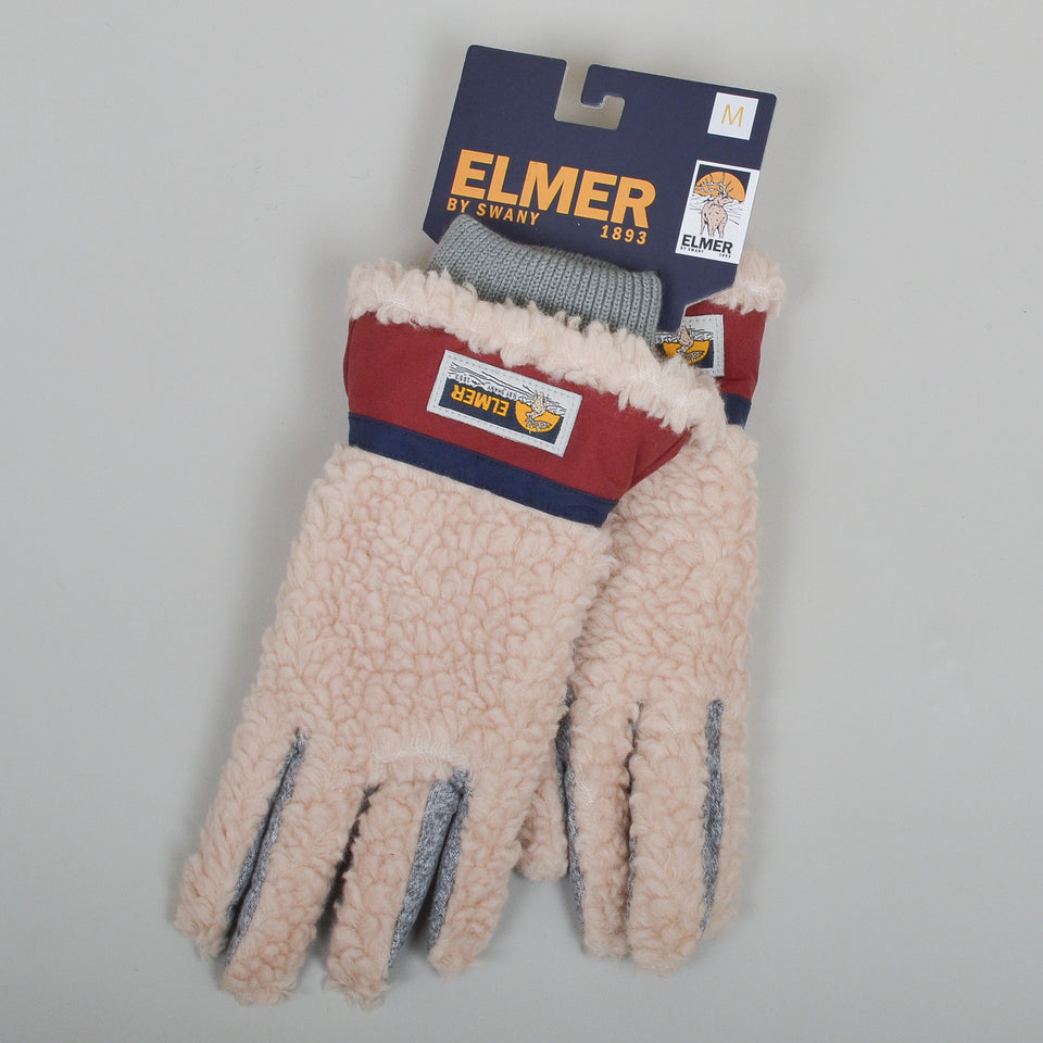 Elmer By Swany EM353 Wool Pile 5 Finger - Beige/Wine