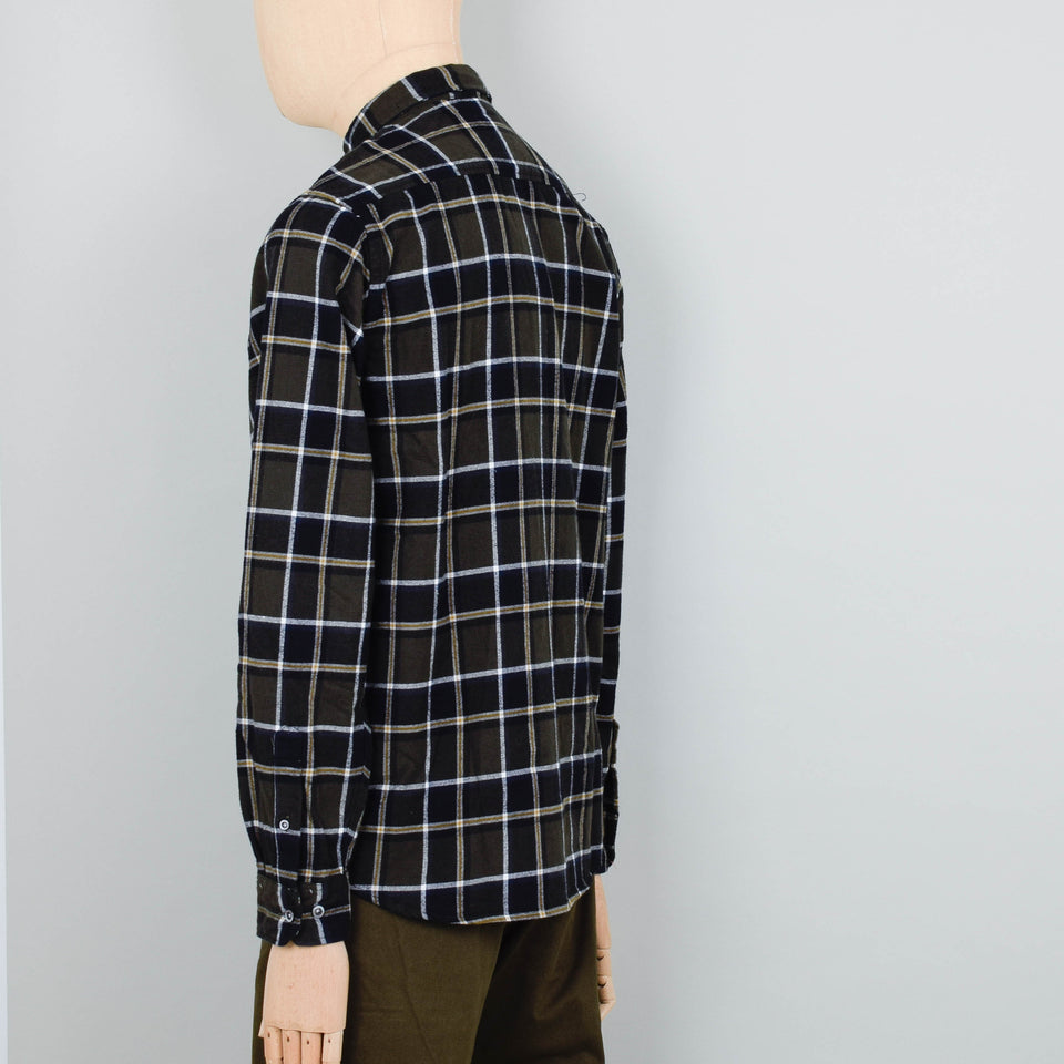 Norse Projects Anton Brushed Flannel Check - Beech Green