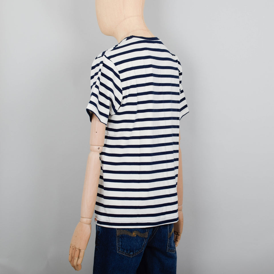 Nudie Jeans Uno Breton Stripe - Off White/Navy