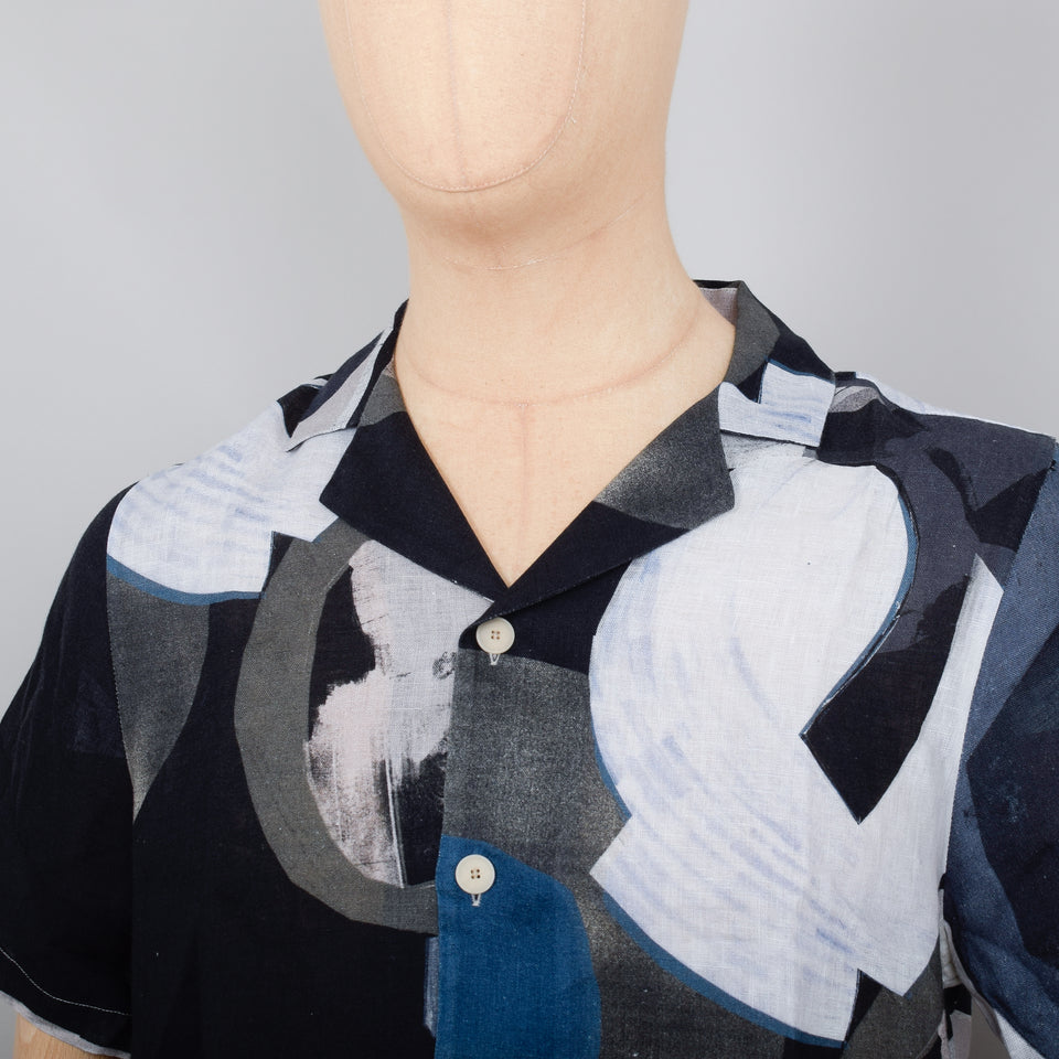 Folk Soft Collar Shirt SS - Woad Multi Dot