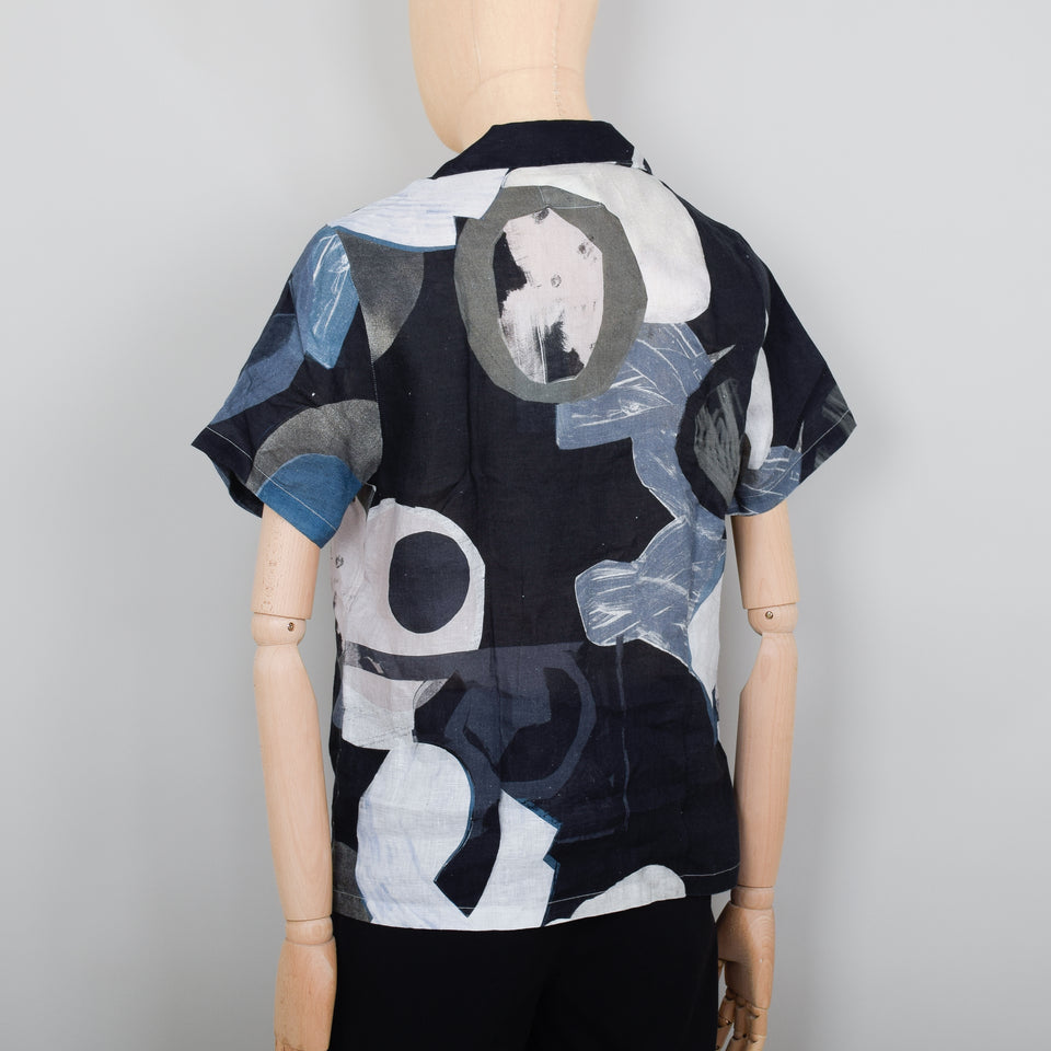 Folk Soft Collar Shirt SS - Woad Multi Dot