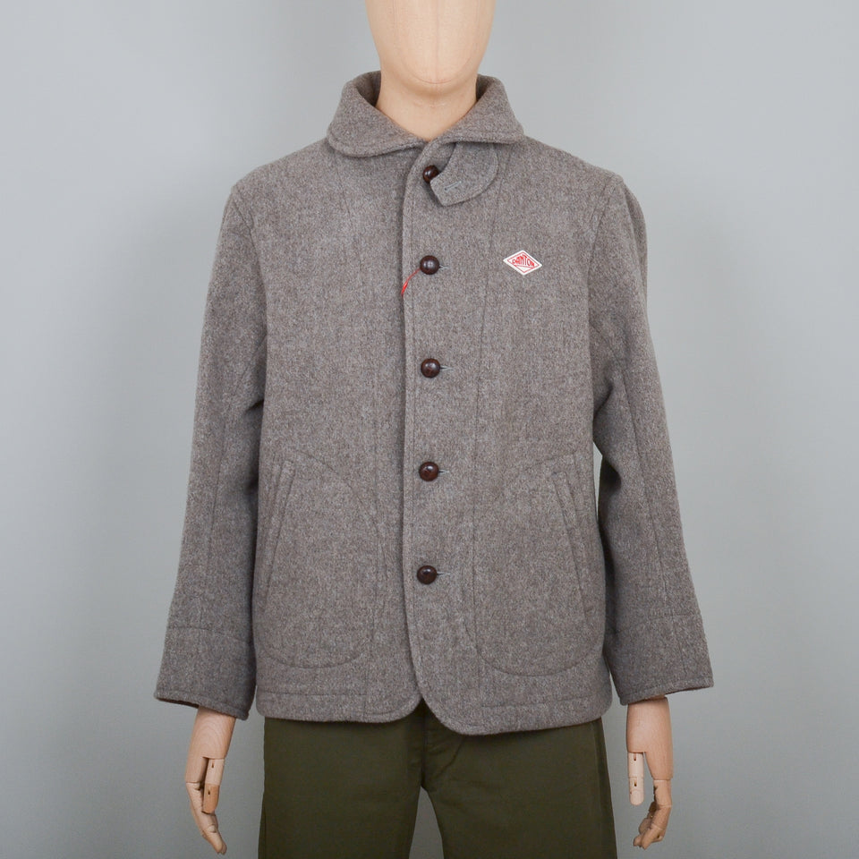 Danton Round Collar Wool Coat A0032 - Heather Beige