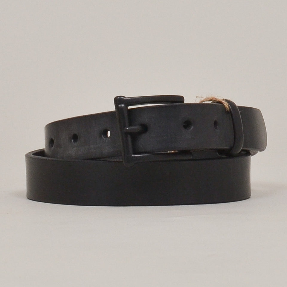 Barnes & Moore Slim English Leather Belt Black/Black