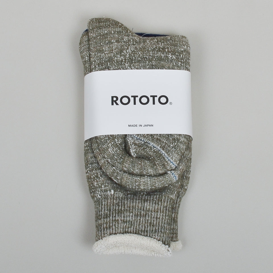 RoToTo Double Faced Socks - Army Green
