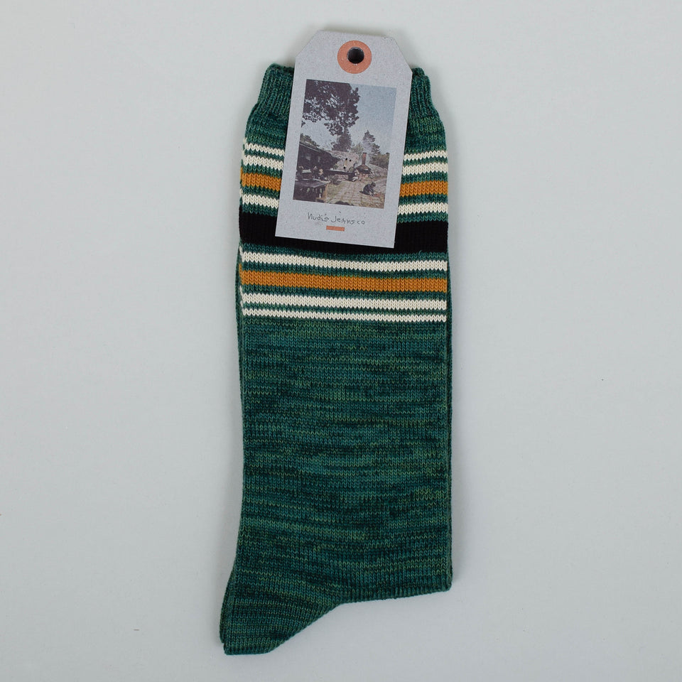 Nudie Rasmusson Striped Socks - G44/Pistaccio