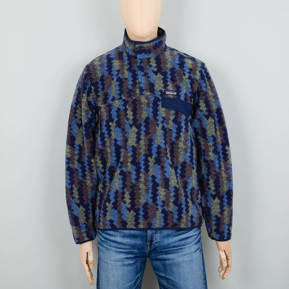 Patagonia LW Synch Snap-T Pullover - Climbing Trees Ikat: New Navy