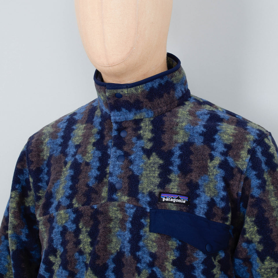 Patagonia LW Synch Snap-T Pullover - Climbing Trees Ikat: New Navy