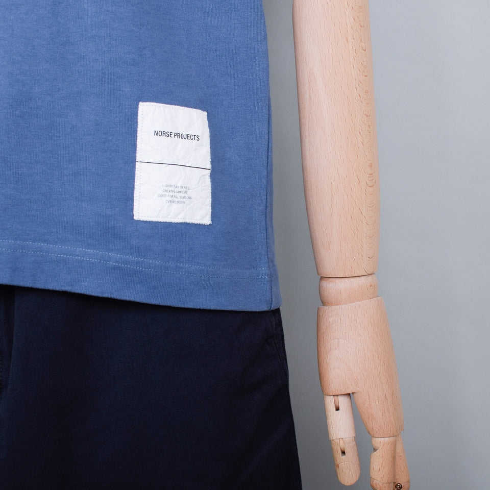 Norse Projects Holger Tab Series SS T-Shirt - Scoria Blue