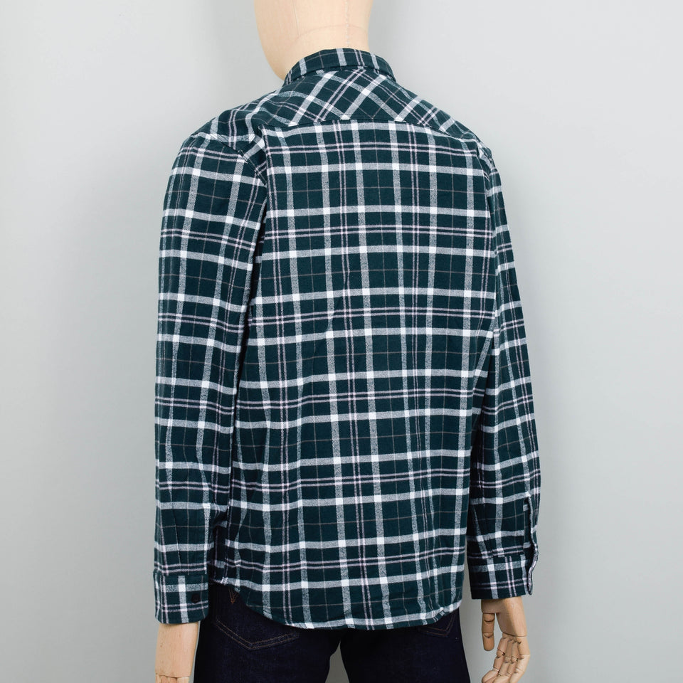 Edwin Labour Shirt Heavy Brushed Cotton Flannel Check - Pine