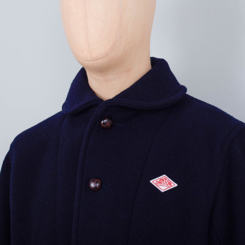 Danton Round Collar Wool Jacket A0032 - Navy